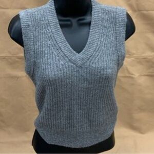 Madewell Heather Gray Sweater Vest Size M